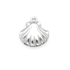 Pendentifs, Coquille Saint Jacques Biface 14mm,  Acier Inoxydable 304 finition Argent
