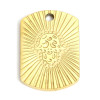 Pendentif Rectangle, Grigri, Main de Fatima 20 mm, Acier Inoxydable 304, finition Doré Placage IONIQUE