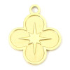 Pendentif, Trèfle avec Etoile 17.5 mm, Acier Inoxydable 304, finition Doré Placage IONIQUE
