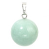 Pendentif ROND 18mm,  AVENTURINE avec bélière,  métal finition Argenté