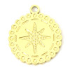 Pendentifs, Médaillon avec Etoile 14 mm, Acier Inoxydable 304, finition Doré Placage IONIQUE