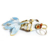 Pendentif, Poisson de combat articulé et émaillé 4.5cm, sur une base en métal Doré