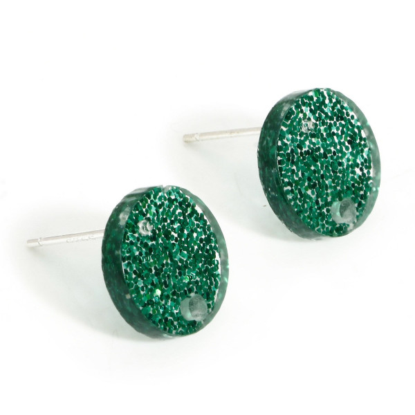 Boucles d'oreille Puce, Clous, Acrylique 12mm avec trou d' attache, et embouts plastique