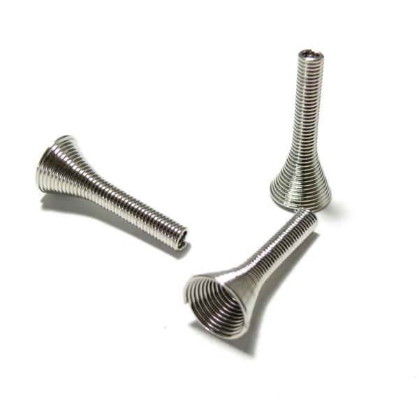 Cônes, embouts caps, coupelles Ressort couleur Argent Platine pour création de bijoux