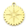 Pendentifs, Médaillon avec Etoile 12 mm, Acier Inoxydable 304, finition Doré Placage IONIQUE