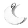 Pendentifs avec anneau, Lune 18mm, Acier Inoxydable 304, finition Argenté