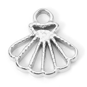 Pendentif Coquille Saint Jacques 10mm, Acier Inoxydable 304, finition Argenté