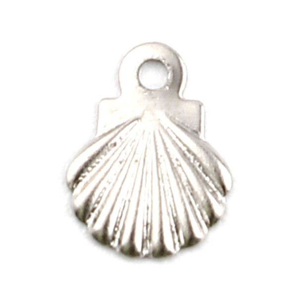 Pendentifs Coquille Saint Jacques 9mm, Acier Inoxydable 304, finition Argenté