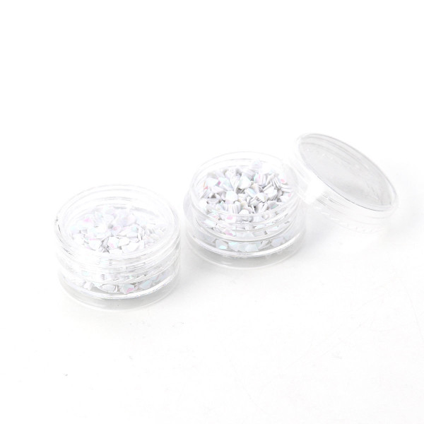 Boites imitation Nacre paillette, forme Cœur pour inclusion résine, scrapbooking, DIY pour nail art, scrapbooking
