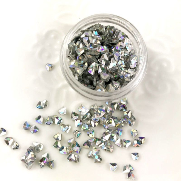Boites imitation Nacre paillette forme Cœur  pour inclusion résine, scrapbooking, DIY pour nail art, scrapbooking, DIY