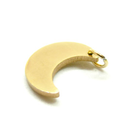PS110911973 – Lot de 1 ou 2 Pendentif Lune 18mm avec Anneau – Acier Inoxydable 304 Doré à l’or fin 18K Placage Ionique