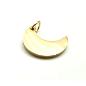 PS110911973 – Lot de 1 ou 2 Pendentif Lune 18mm avec Anneau – Acier Inoxydable 304 Doré à l’or fin 18K Placage Ionique