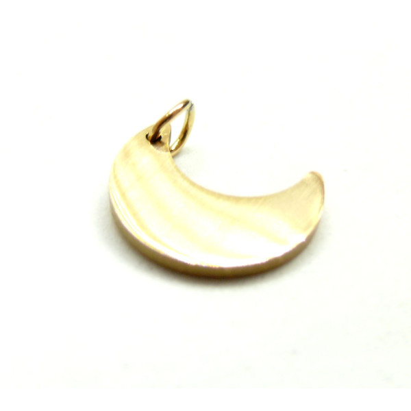 PS110911973 – Lot de 1 ou 2 Pendentif Lune 18mm avec Anneau – Acier Inoxydable 304 Doré à l’or fin 18K Placage Ionique