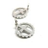 Pendentifs, médaillon Croix 12mm avec anneau, Acier Inoxydable 304, finition Argenté