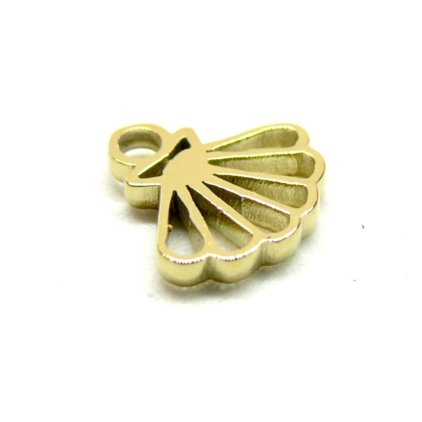 PS11928867 – Lot de 1 Pendentif Coquille Saint Jacques 10mm – Acier Inoxydable 304 Doré Placage Ionique