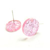 Boucles d'oreille Puce, Clous, Acrylique 14mm avec trou d' attache, et embouts plastique