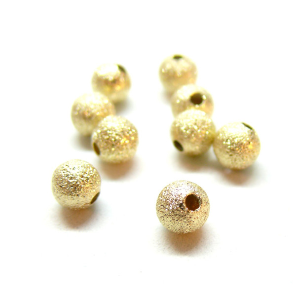 Perles intercalaire STARDUST, Rondes 4mm, laiton finition Doré 24K
