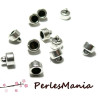 Embouts CYLINDRES POUR CORDON 3.5mm, metal ARGENT ANTIQUE