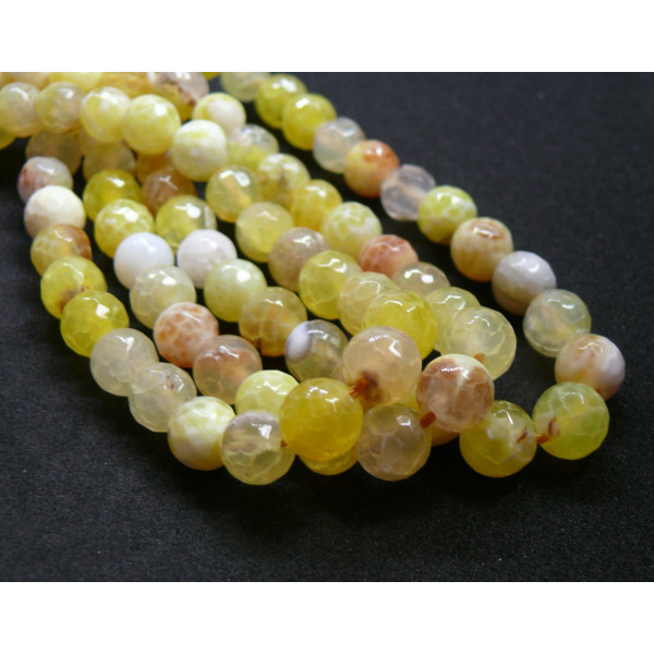 Perles Agate Bicolore Facettée 6mm Coloris 07