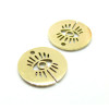 Pendentif grigri, Oeil de la protection 15.5mm,  Acier Inoxydable  finition Doré