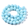 Perles Ronde, Jade Bleu Clair 8mm, couleur Y04