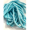 Perles rondelles, Heishi effet Nacrées en pâte polymère 6 par 1mm, couleur 01H Bleu Ciel