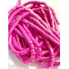 Perles rondelles, Heishi effet Nacrées en pâte polymère 6 par 1mm, couleur 01C ROSE