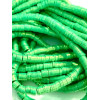 Perles rondelles, Heishi effet Nacrées en pâte polymère 6 par 1mm, couleur 01F VERT