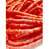 Perles rondelles, Heishi effet Nacrées, pâte polymère 6 par 1mm, couleur 01E Orange Saumon
