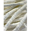 Perles rondelles, Heishi effet Nacrées, pâte polymère 6 par 1mm, couleur 01D BLANC
