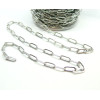 Chaine, maille Ovale, Rectangle 10 par 4 mm, Acier Inoxydable 304, finition Argenté