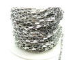 Chaine, maille Rectangle Vénitienne 4 par 2 mm, Acier Inoxydable 304, finition Argent Platine