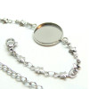Support de Bracelet, maille Etoile, pour cabochon 12mm,  Acier Inoxydable 304, finition Argenté