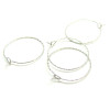Boucles d'oreilles, Créoles Tige martelées 20mm, Acier Inoxydable 316, Argenté