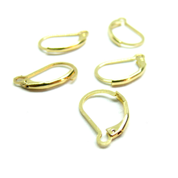 Boucles d'oreilles dormeuses 16.5mm avec attache ouverte,  Acier inoxydable 304 , Doré à l'or fin 24K