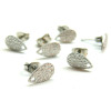 Boucles d'oreilles Clous, Puce Goutte 10mm, Texturée avec trou et embouts, Acier inoxydable 304, finition Argenté