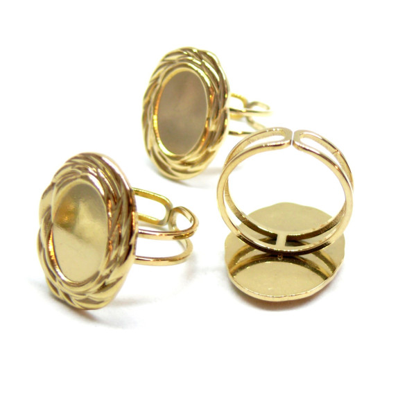 Support de Bague 14 par 10mm, Acier Inoxydable 304, finition Doré à l'or fin 18K