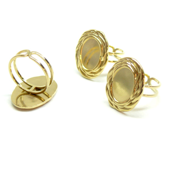 Support de Bague 14 par 10mm, Acier Inoxydable 304, finition Doré à l'or fin 18K