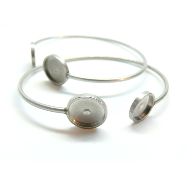 Support de bracelet double 12 et 10mm, Acier Inoxydable 304, finition Argent foncé