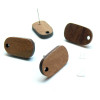 PS11870068 – Lot de 2 ou 4 Boucles d'oreille Puce Ovale 19mm Bois avec Trou d'Attache et Embouts Plastique