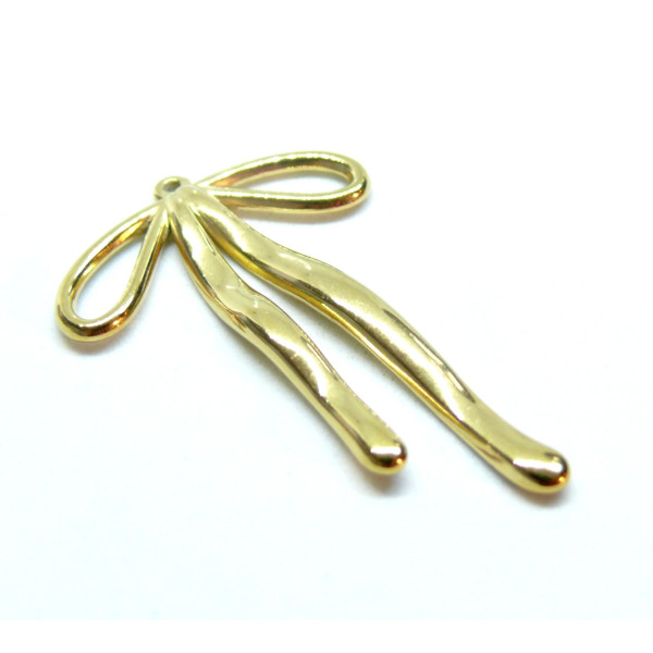 PS11933763 – Lot de 1 Pendentif Nœud 42.5mm – Acier Inoxydable 304 Doré Placage Ionique