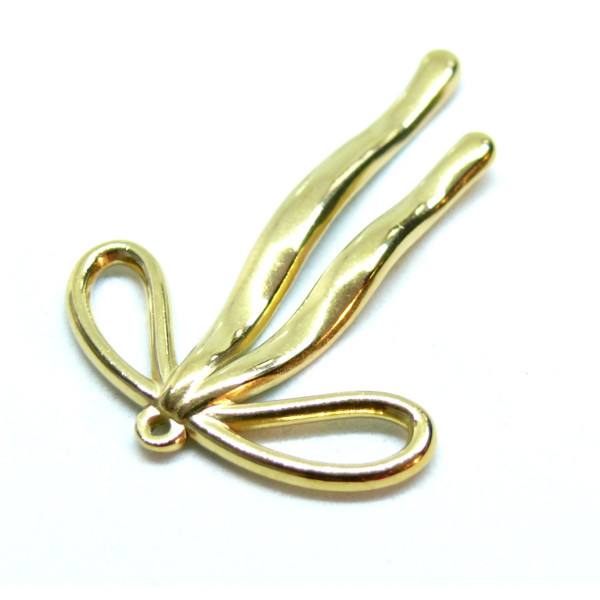 PS11933763 – Lot de 1 Pendentif Nœud 42.5mm – Acier Inoxydable 304 Doré Placage Ionique