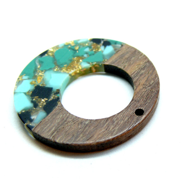 Pendentif Cercle en Bois et résine 38mm