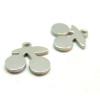 Pendentifs Cerise 10mm, acier Inoxydable 304 finition Argenté