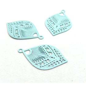 Estampes Pendentif Connecteur Filigrane Goutte Éventail 20mm Bleu Clair