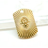 Pendentif Rectangle, Grigri, Main de Fatima 20 mm, Acier Inoxydable 304, finition Doré Placage IONIQUE
