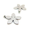 Pendentifs Fleur 14mm, Acier Inoxydable 304 finition Argenté