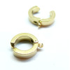 Boucles d'oreille Clips, créoles 9 mm avec anneau d'attache,  Acier Inoxydable 316 finition DORE