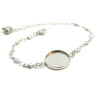 Support de Bracelet, maille Etoile, pour cabochon 14mm,  Acier Inoxydable 304, finition Argenté