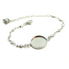 Support de Bracelet, maille Etoile, pour cabochon 14mm,  Acier Inoxydable 304, finition Argenté